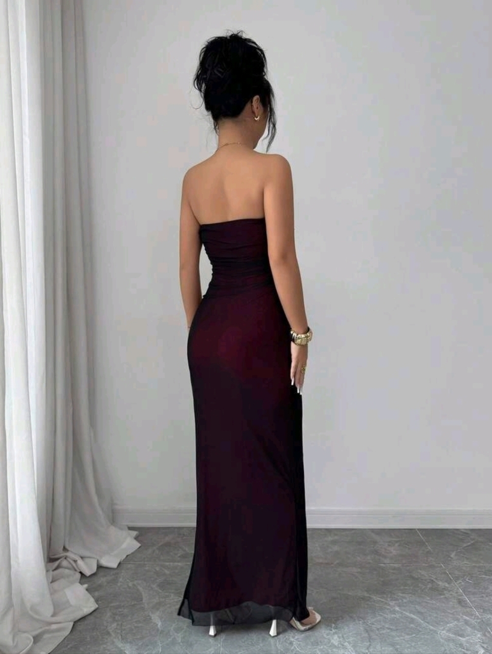 Raffinéa Strapless Gradient Mesh  Slim-Fitting Hip-Hugging Long Dress - Picture 2 of 8